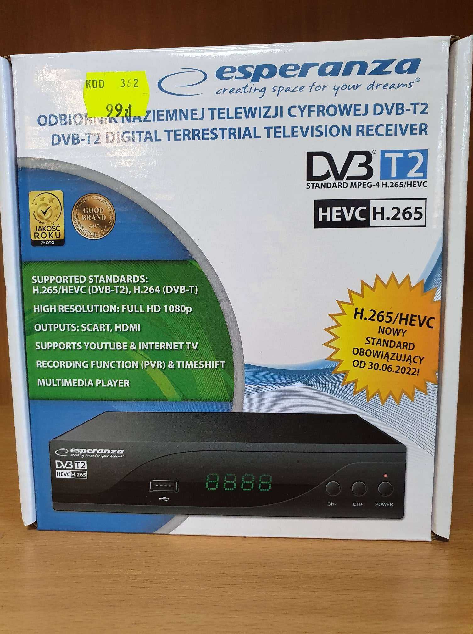 Dekoder tuner DVB-T2 HEVC H.265 Lombard Madej Sc