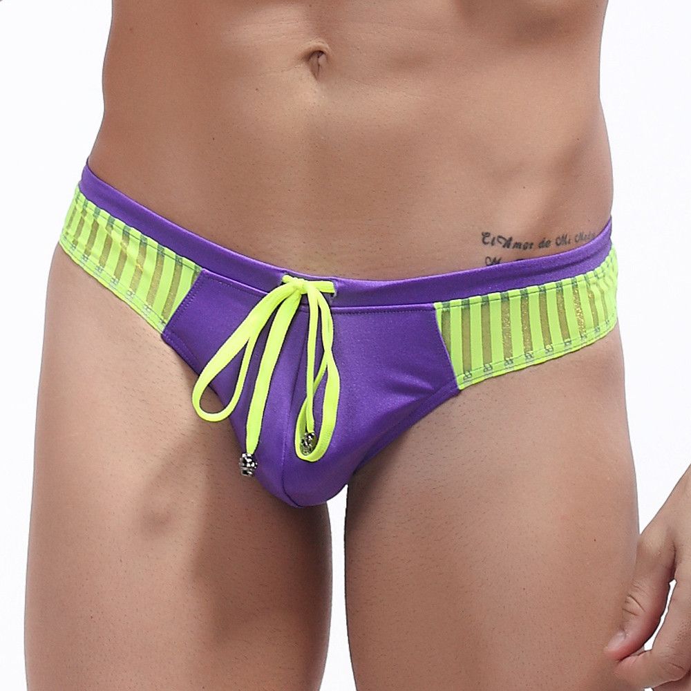 Neonowe Męskie Kąpielówki Stringi z Czaszkami - XL
