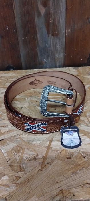 Stars & Stripes Pas Skórzany Kowbojski Country Western Pasek