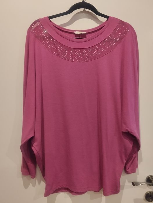 Sweterek typu nietoperz roz. L-XXL