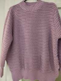 Modny damski sweter fiolet XXL