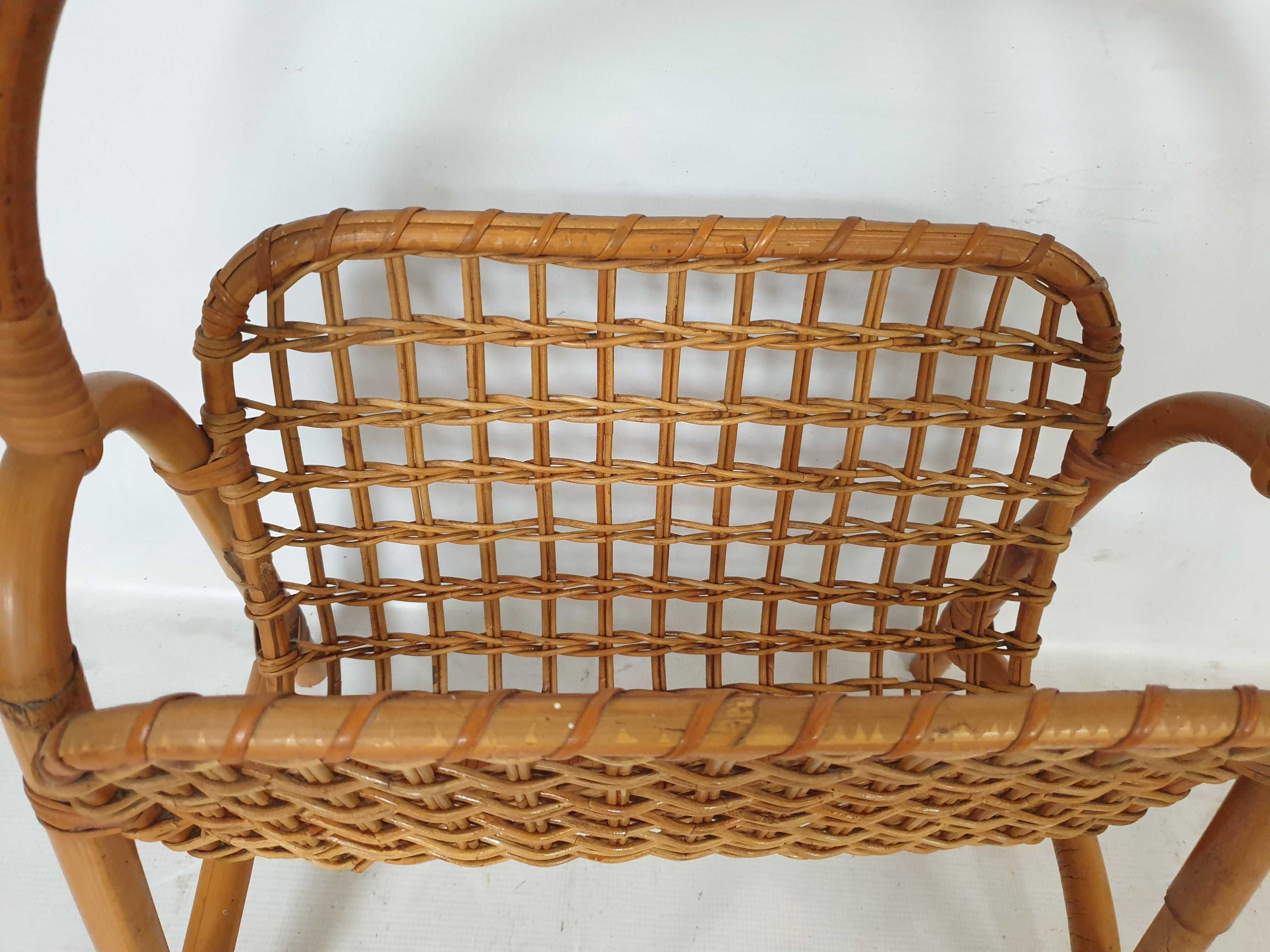 gazetnik kosz bambusowy vintage masywny