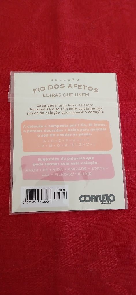 Letra M, da coleção Fio dos Afetos, nova