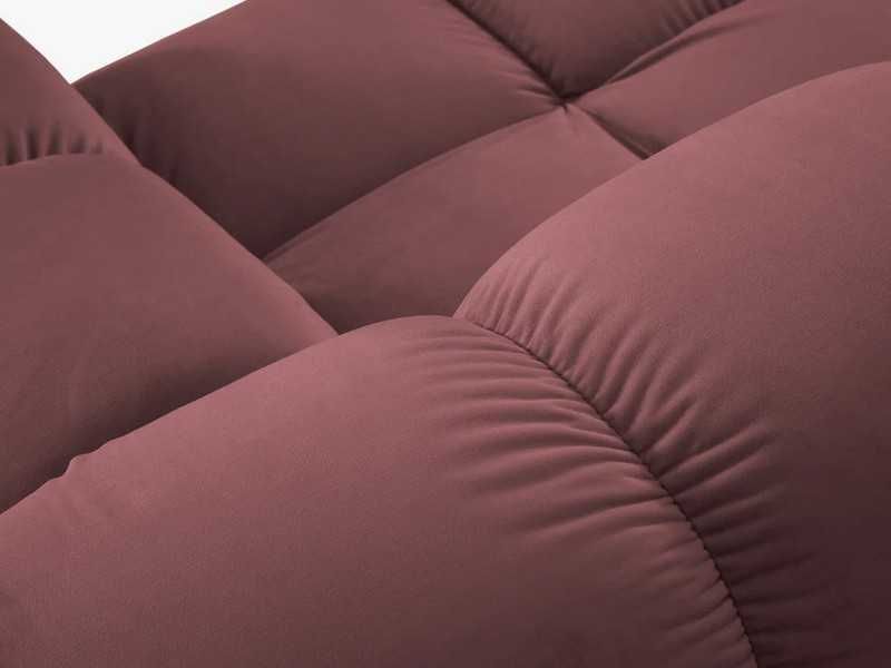Sofa narożna modułowa lewostronna Bellis 4-os różowa welurowa Micadoni
