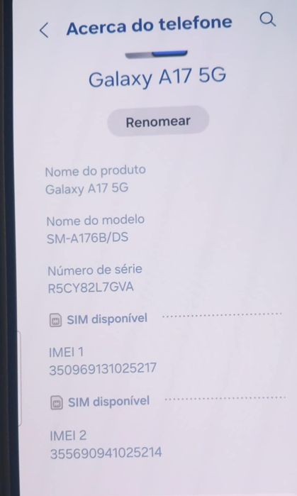 Vendo este telemóvel A 17 Samsung  256 G novo em caixa se alguém tever