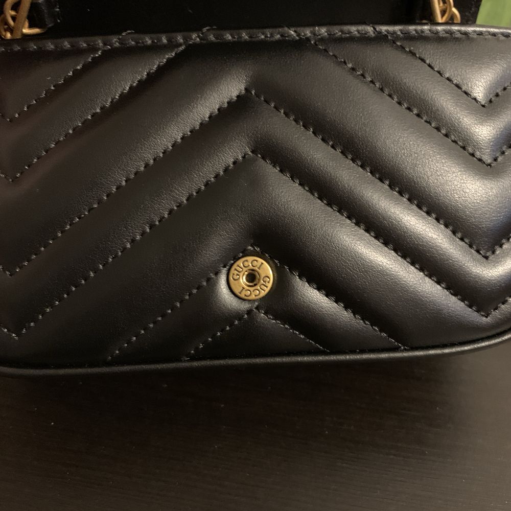 Gucci marmont mini czarna torebka skorzana