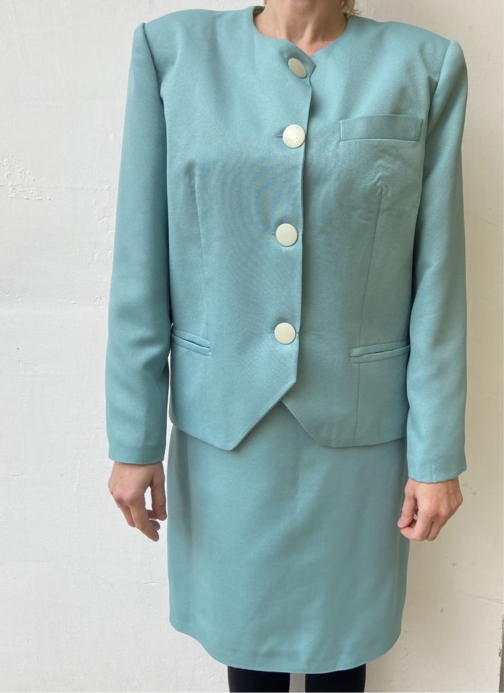 Вінтажний мʼятний костюм сукня піджак у стилі 60-х років