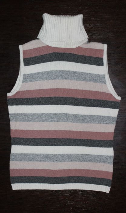 Golf sweter damski dzianina bezrękawnik kamizelka paski Reserved, S 36