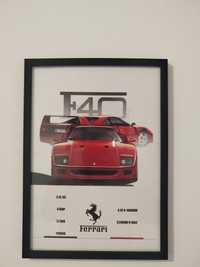 Ferrari F40 plakat 20x30 cm
