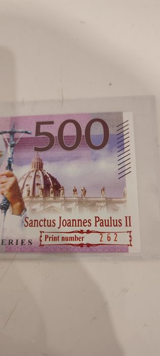 500 € banknot Jan Paweł II numer 262