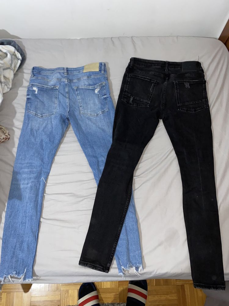 Blazers e calças jeans