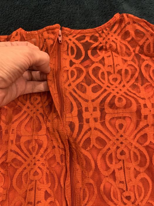 Платье ажурное H&M теракотовое S/M