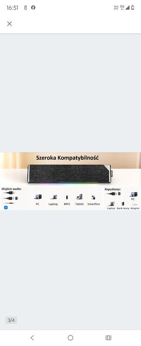 Głośnik bluetooth saundbar USB