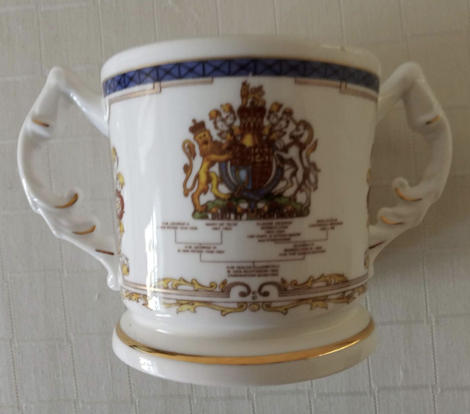 Jubileuszowy Aynsley Królowa Elżbieta Kolekcjonerski Kubek Porcelanowy