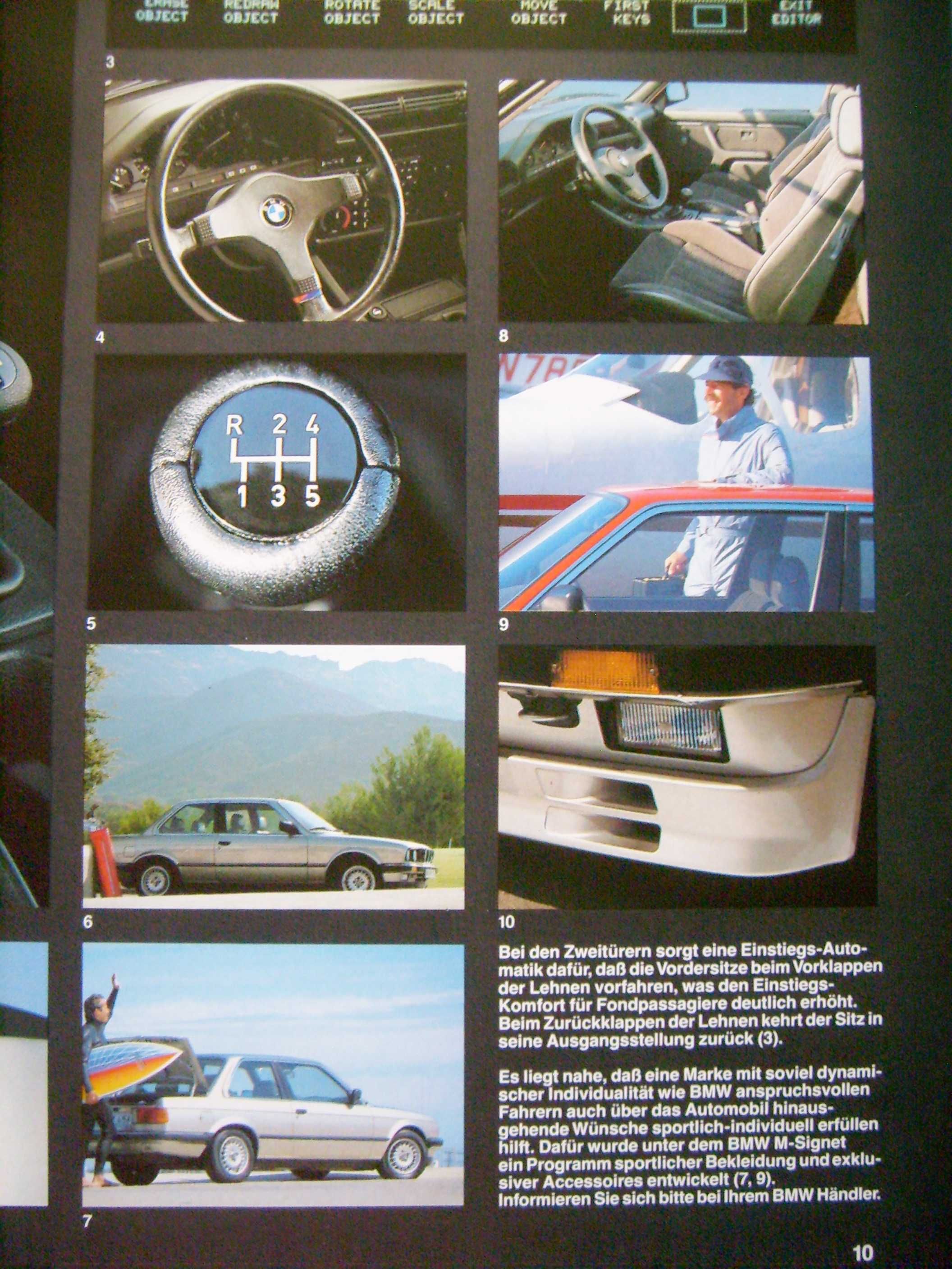 BMW 3 E30 '85 / 316, 318i, 318i Kat., 320i, 323i/ prospekt 50 str. BDB