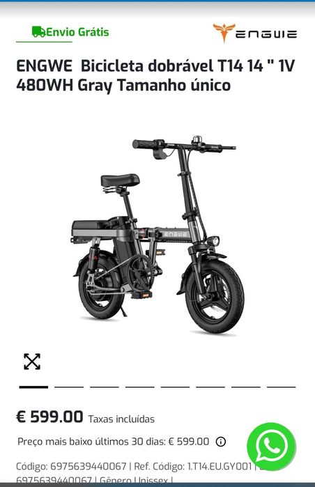 vendo bicicleta elétrica T14