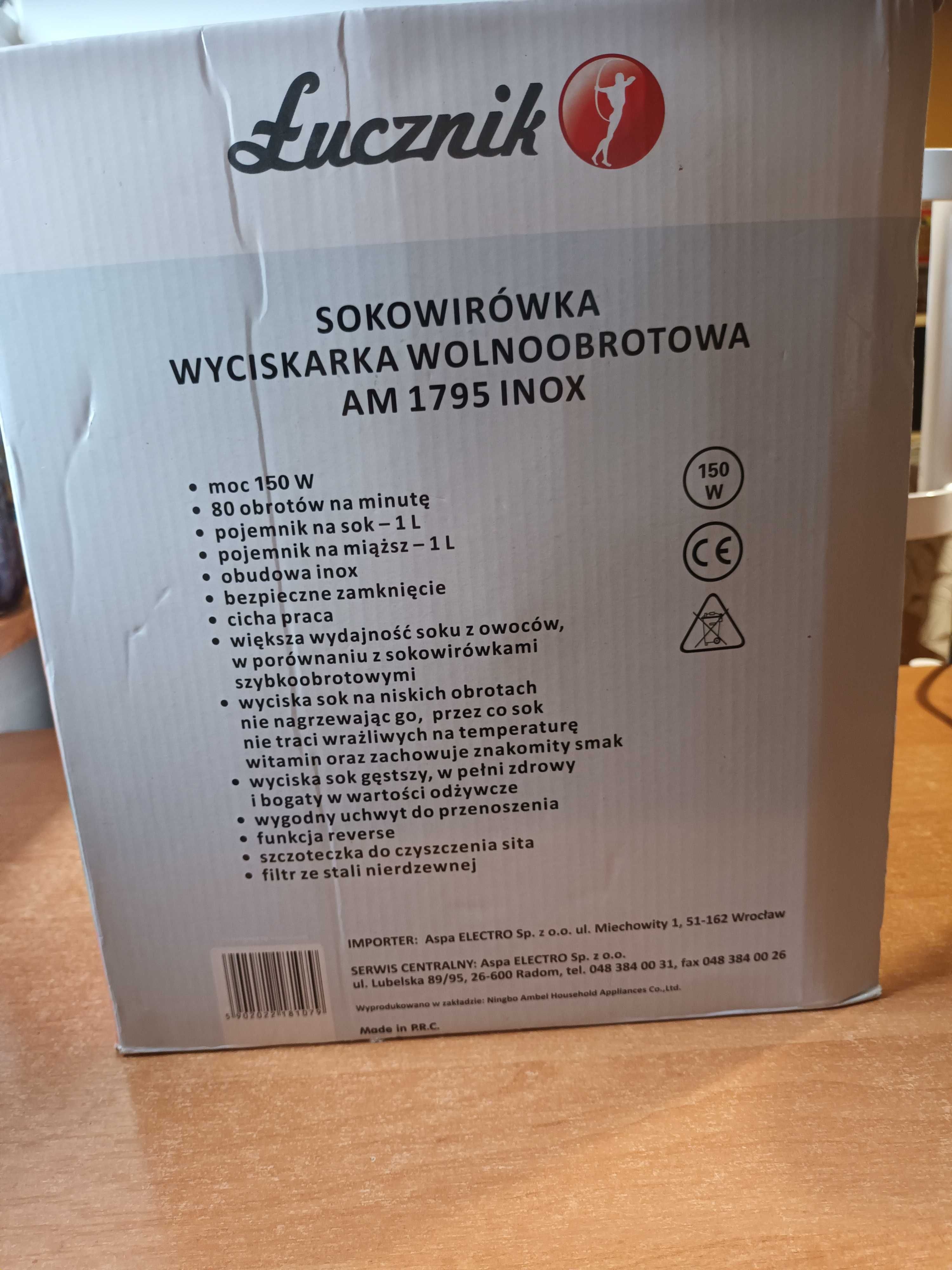 Wyciskarka wolnoobrotowa Łucznik AM 1795