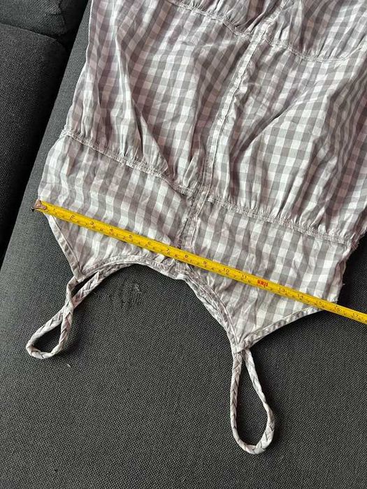 sukienka letnia rozkoszowana ramiączka warkocze w krate vintage Oysho