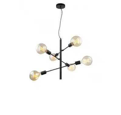 Industrialna lampa z 6 ozdobnymi żarówkami