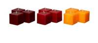 ŚWIECA Ikea Fyrkantig kostka kwadrat czerwona 9 szt świeczka nowa
