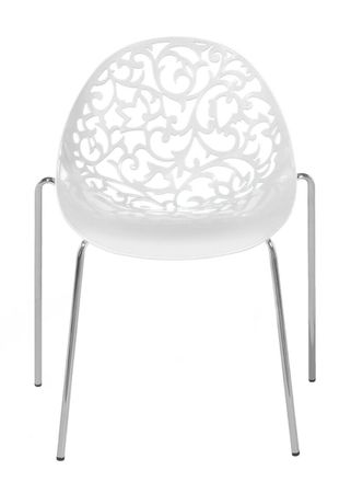 Zestaw białych krzeseł ażurowych, 3 sztuki