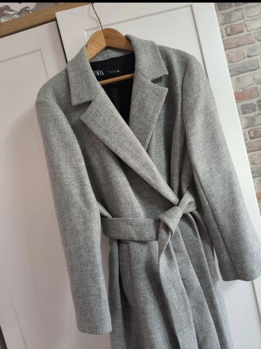 Luksusowy wełniany płaszcz Zara Manteco – rozmiar XL