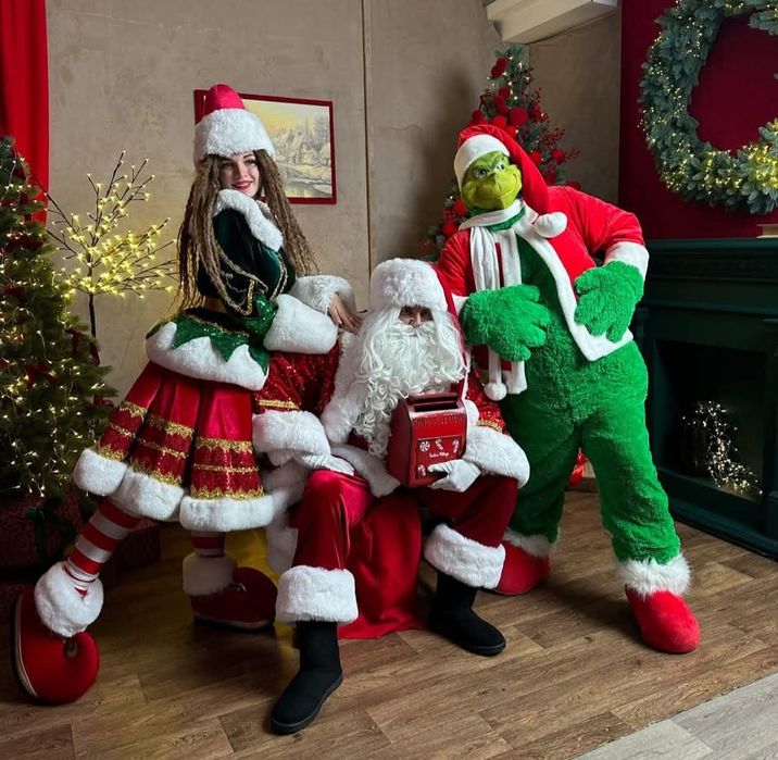Привітання аніматори Санта Клаус Ельф Грінч Ведмедики Святий Миколай
