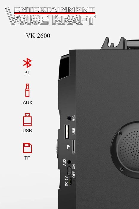 Głośnik Bluetooth do Smartfona z Pilotem USB i Radiem VK2600