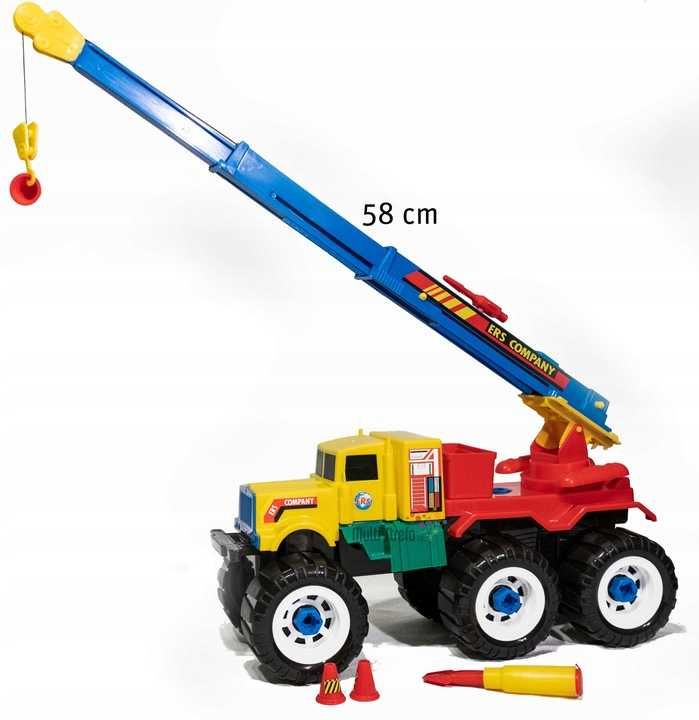 DŹWIG SUPER TRUCK kolorowy duży rozkładany 36cm