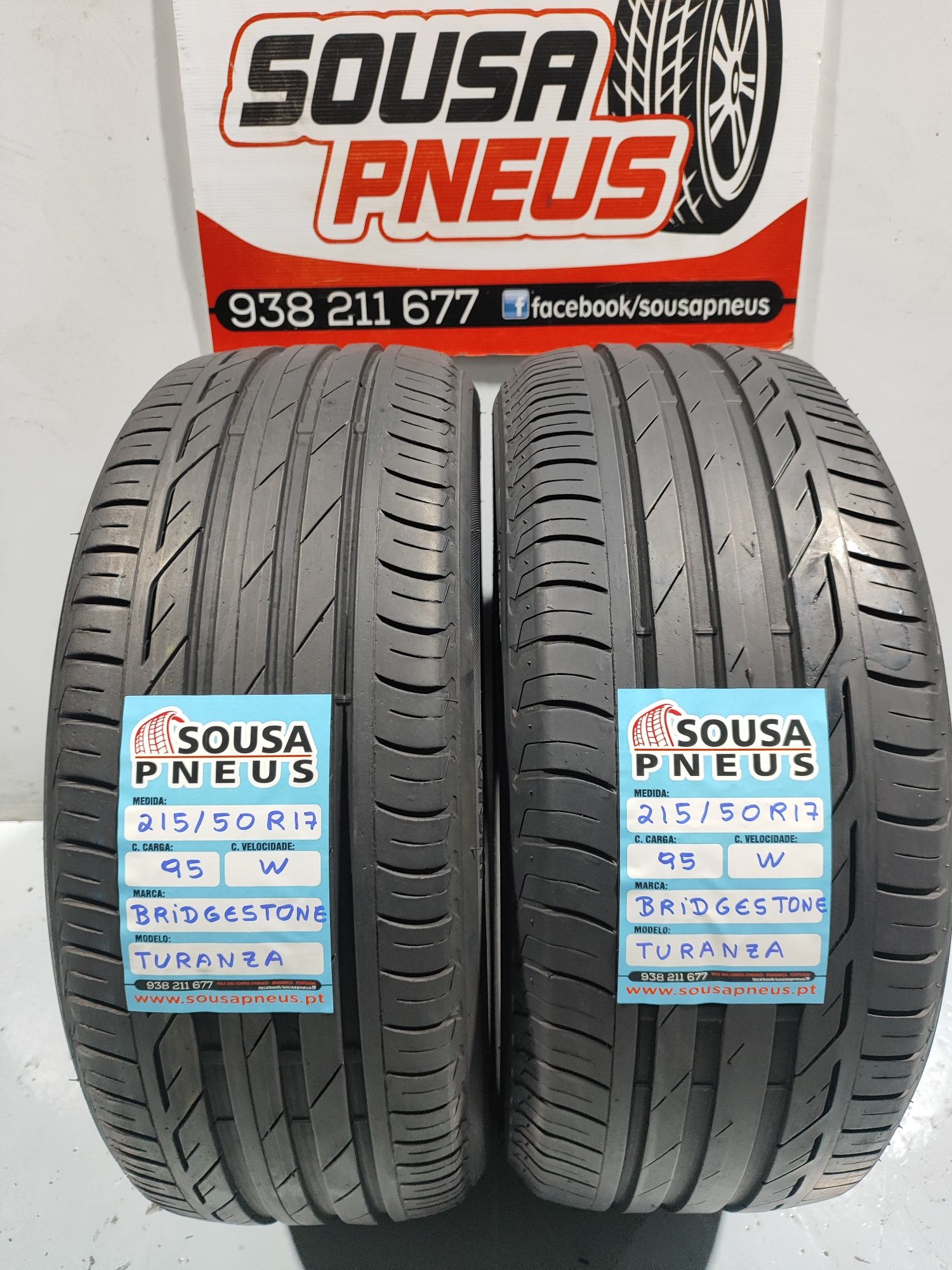2 pneus semi novos 215-50R17 Bridgestone - Oferta dos Portes