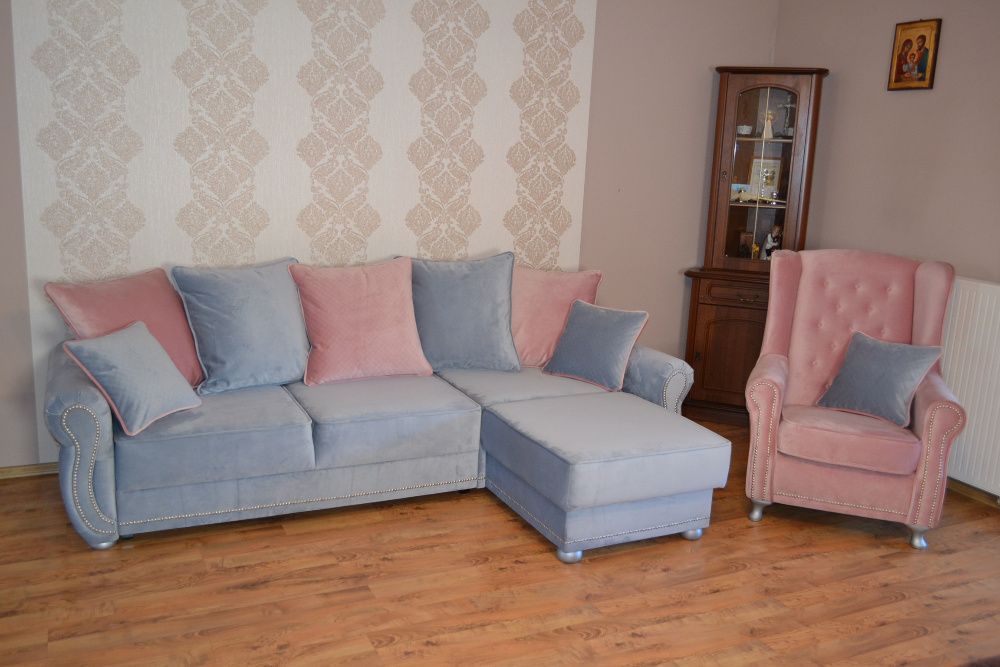 Narożnik kanapa sofa narożna SOFIA funkcja spania prowansalski styl