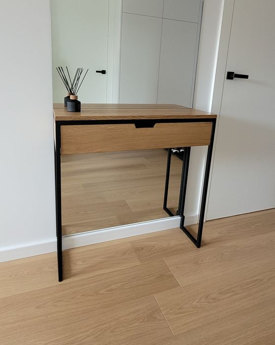 Toaletka loft, dębowa konsola z szufladą, szafka dębowa