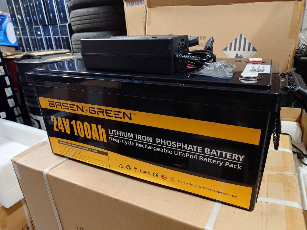 Батарея в зборі basen green LiFePo4 24V 100AH з BMS Smart Bluetooth
