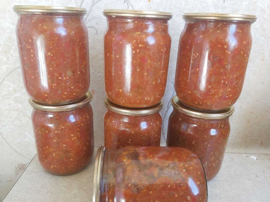 Икра баклажанная кусочками 2025г, домашняя консервация на выбор