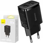 Baseus Compact Szybka Ładowarka Sieciowa 2xUSB Czarna 10,5W Sklep Wawa
