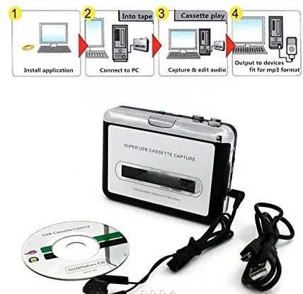 Кассетный плеер, кассетник, оцифровка записей, USB