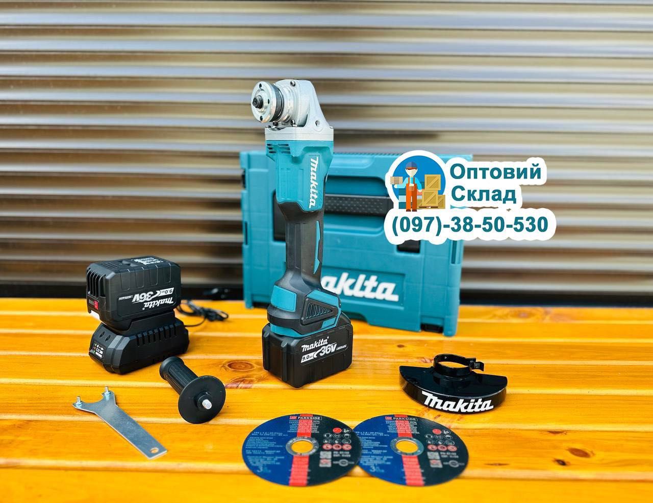 Акамуляторная Болгарка Makita DGA 504 36V9Ah Потужна 1200Вт 9500об/хв