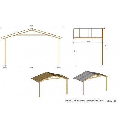 Domek ogrodowy altanka 4x3m + taras 4x2m 28mm DOM124+DOM17+DOM18+POD04