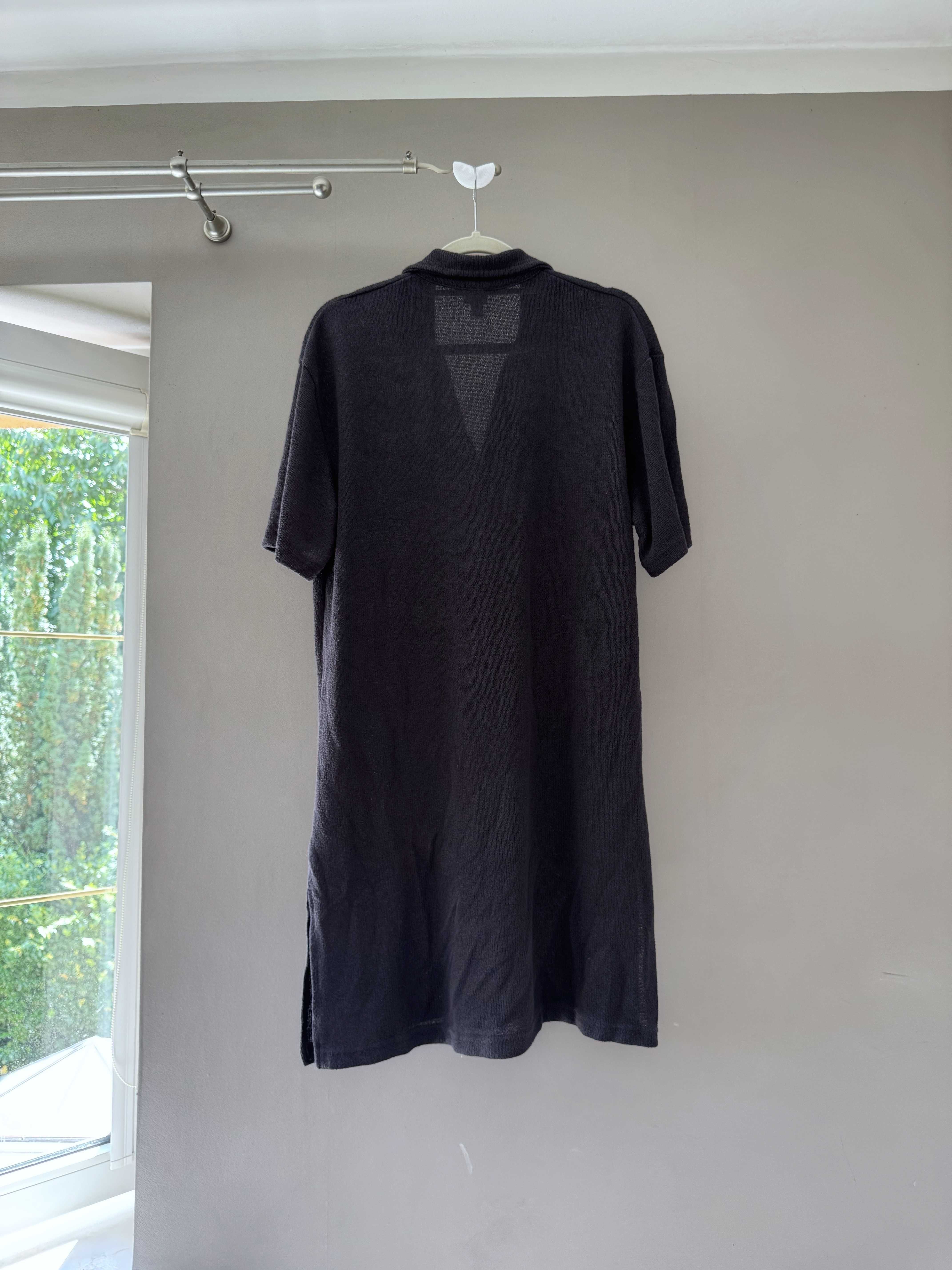 h&m m 38 sukienka koszulowa kołnierzyk sweterkowa sweter szmizjerka