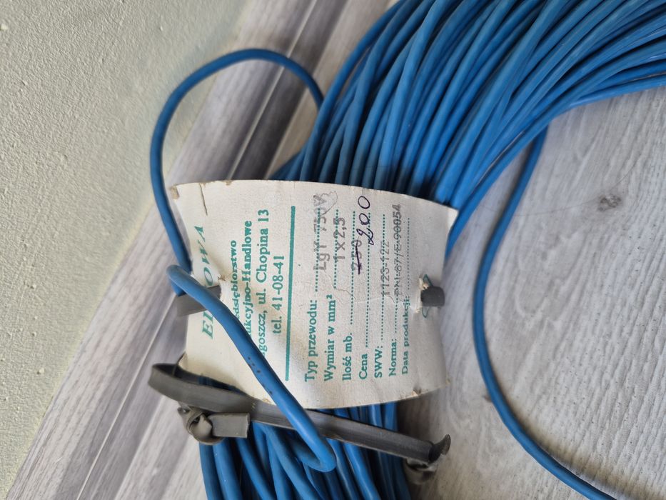 Przewód kabel lgY 750 V linka 1x2,5 mm² 81m 1,23 PLN/m2