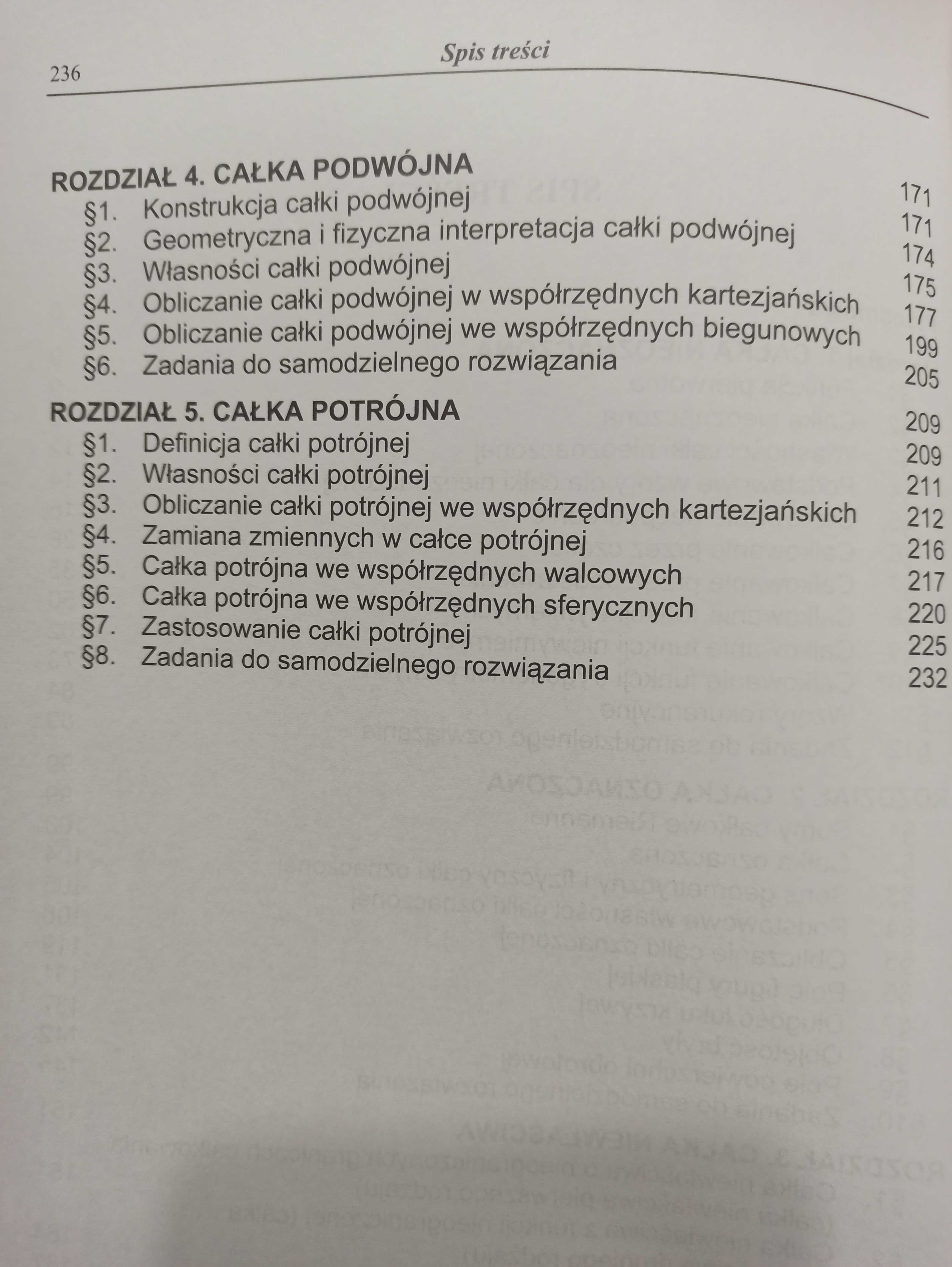 Podręcznik - Całka jednokrotna, podwójna, potrójna - H. i L. Kazieko