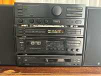 Wieża vintage Onkyo 3 segmenty kolumny Fischer Piękny sprzęt