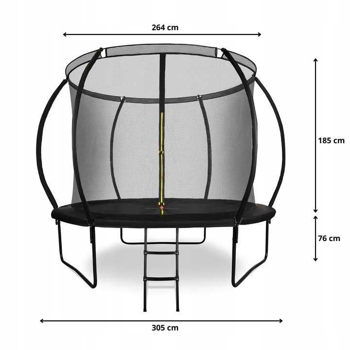NOWA Trampolina Dla Dzieci Ogrodowa Drabinka Siatka Szybkoschnąca 10FT