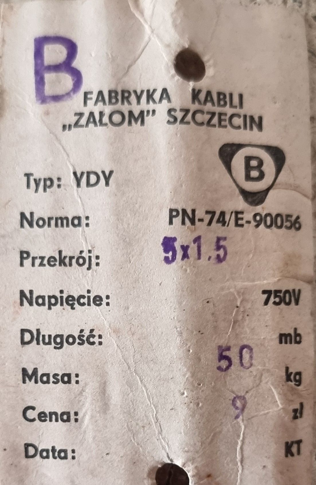 Kable 5x1.5 50metrów
