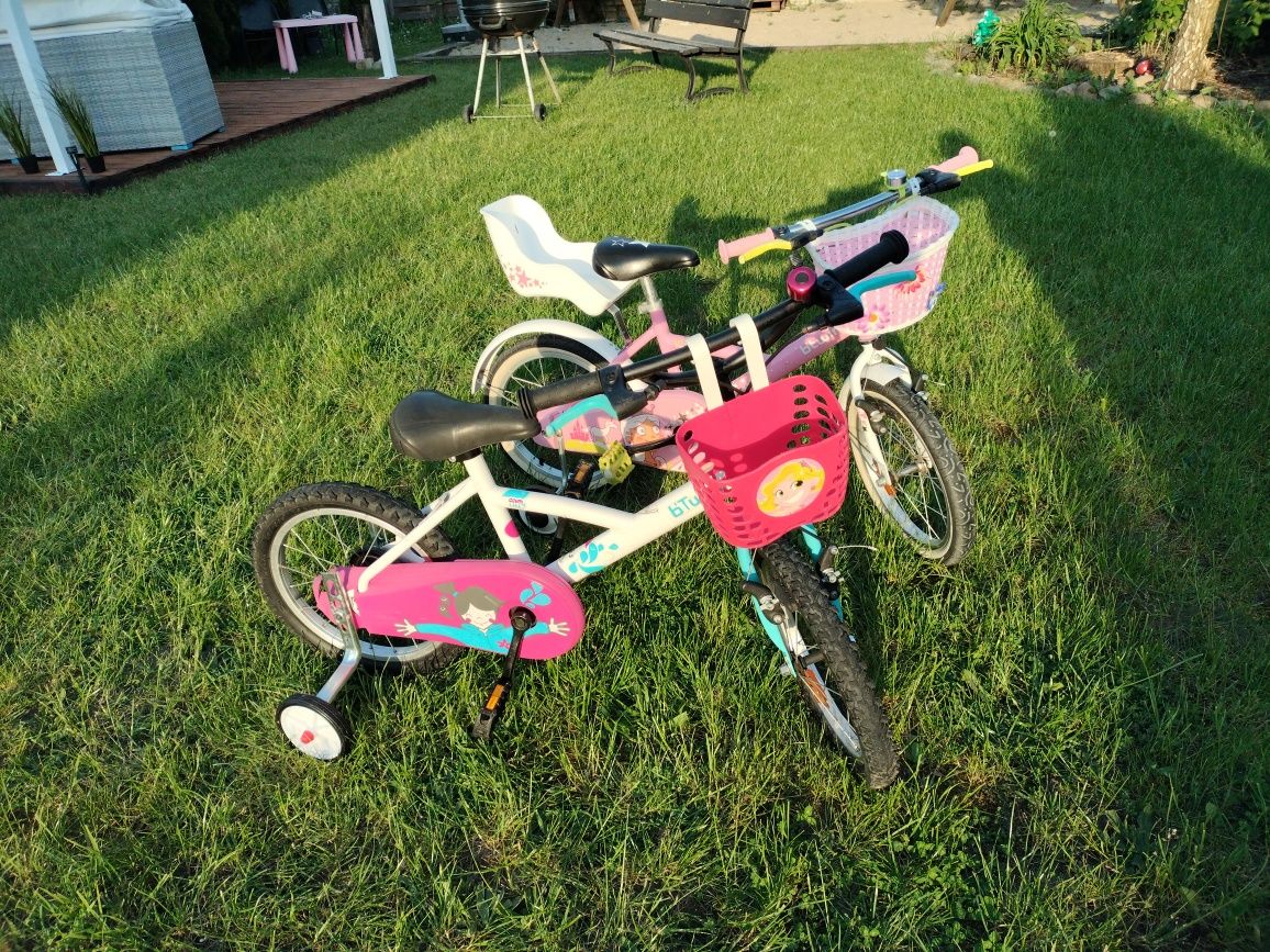 2 Rowerki b'twin 16" dla bliźniaczek rowerek dla dziecka