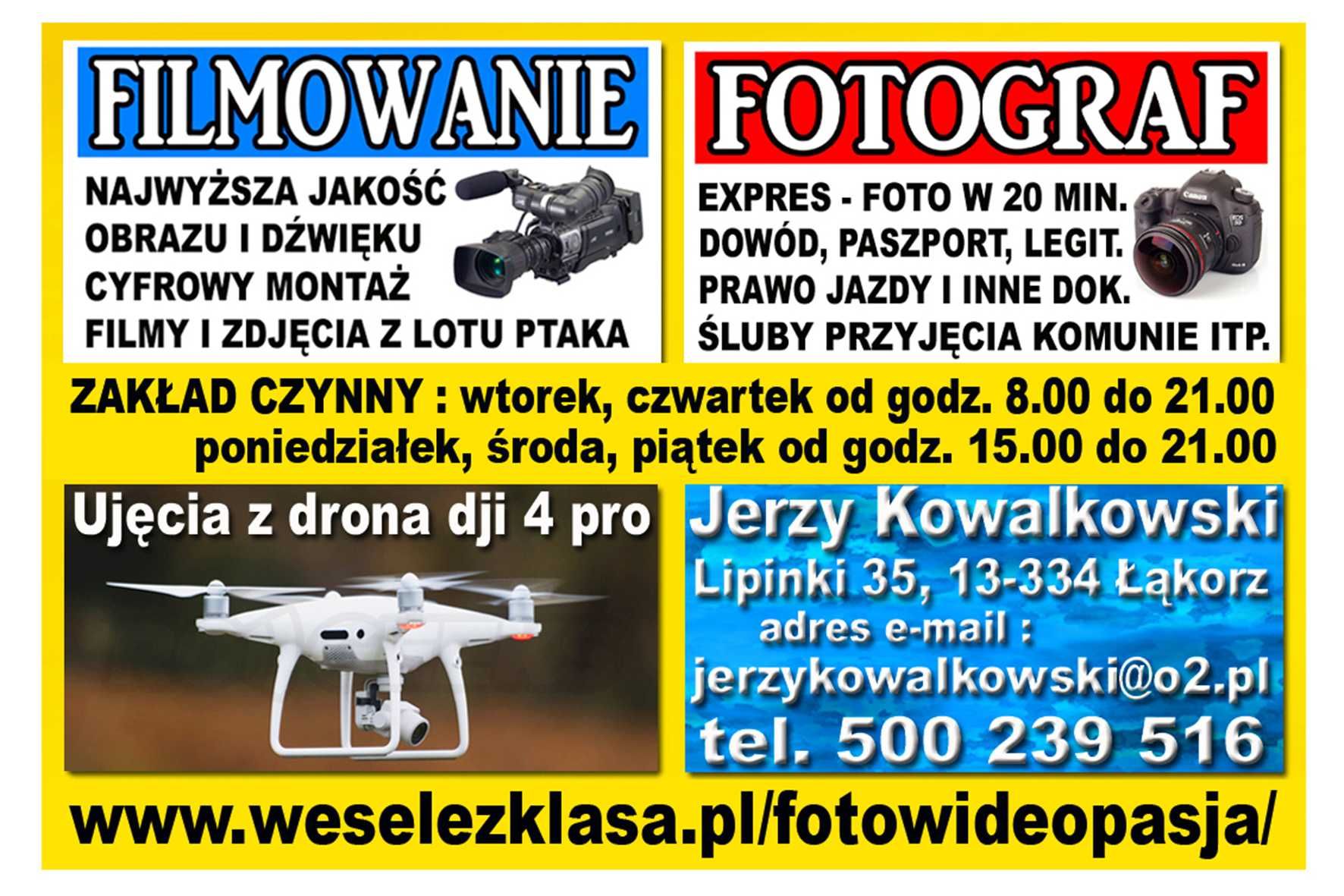 DJ - PREZENTER MUZYCZNY - także - fotograf -  kamerzysta - OKAZJA !!!