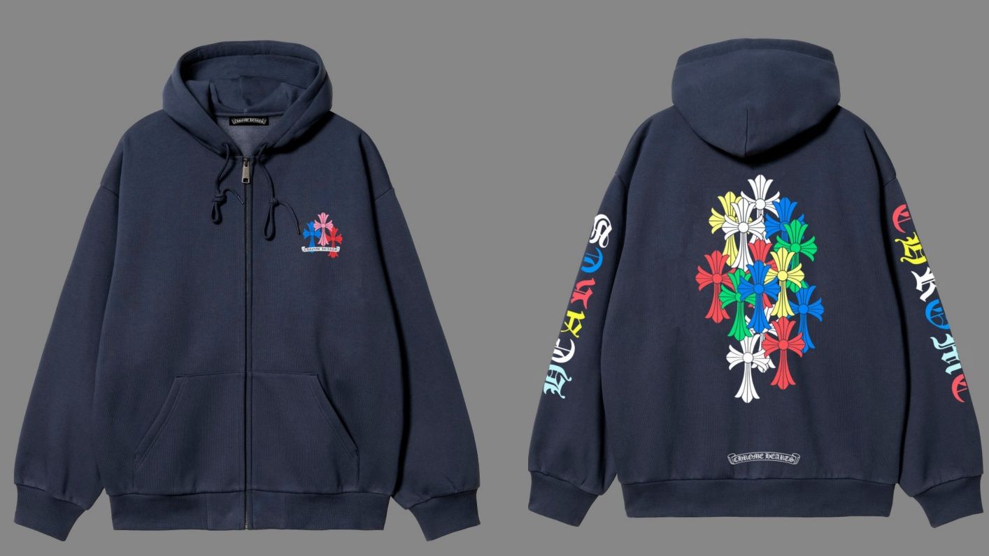 Різні принти,худі Chrome Hearts Multi Color Cross Cemetery ZipUpHoodie