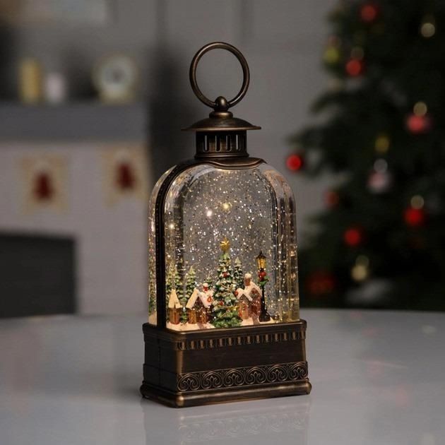 Новорічний світильник вінтажний ліхтар 23013