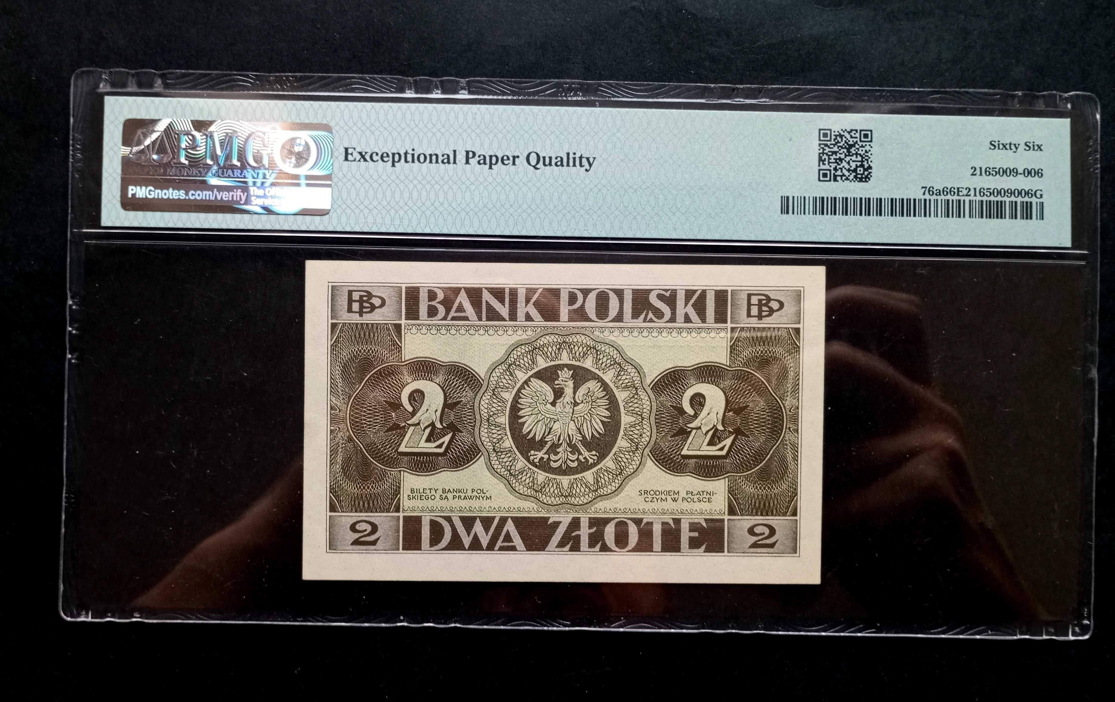 Banknot 2 zł 1936 - AJ - PMG 66 EPQ