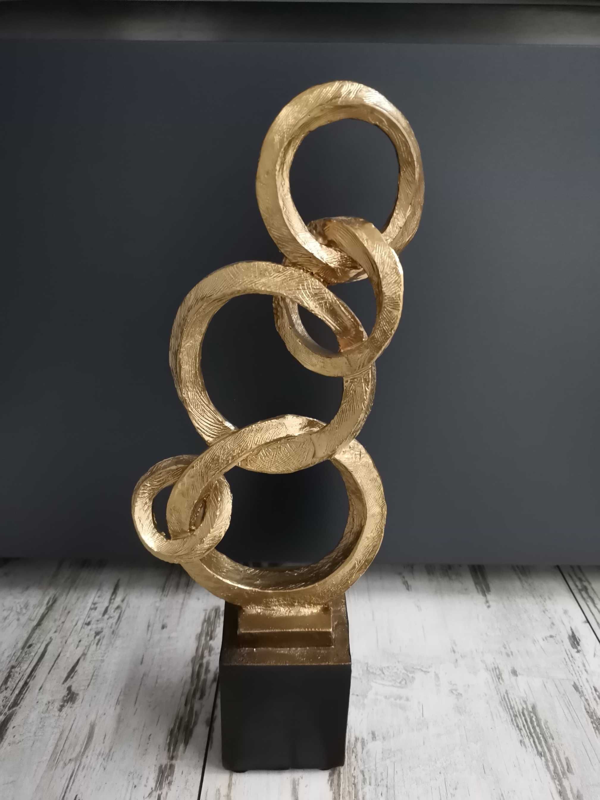 Figurka, dekoracja stojąca, złoto-czarna, wys.43 cm